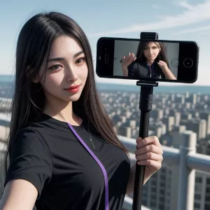 Gậy selfie bluetooth màu đen