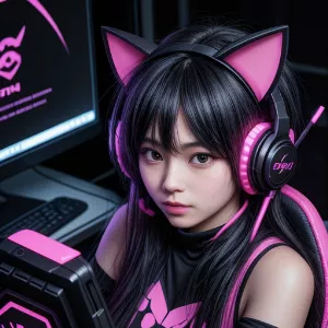 Tai nghe chơi game DareU EH469 RGB Black - Pink