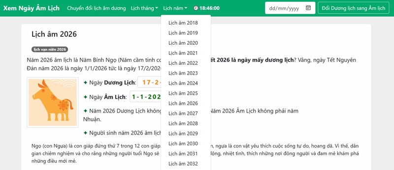 Hướng dẫn cách xem lịch âm online, tra cứu ngày tốt xấu